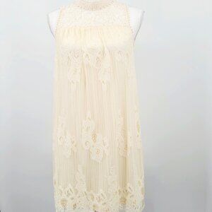ALTER'D State Ivory Lace Overlay Boho Dress Sleeveless Lined